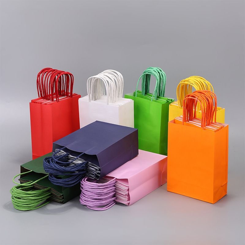 Rectangular Candy Color Kraft Paper Storage Packaging Bag Garment Accessories