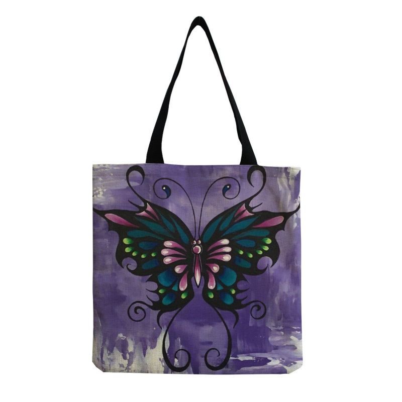 Women'S Multifunctional Large Capacity Butterfly Print Shopping Bag