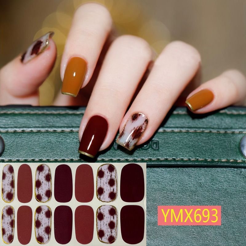 Autumn And Winter Leopard Cow Pattern Nail Stickers