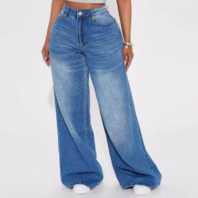 Women Vintage Wide-Leg Baggy Jeans