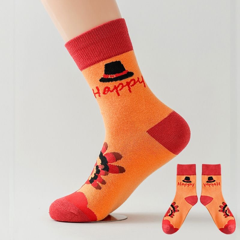 Thanksgiving Couple Printed Socks