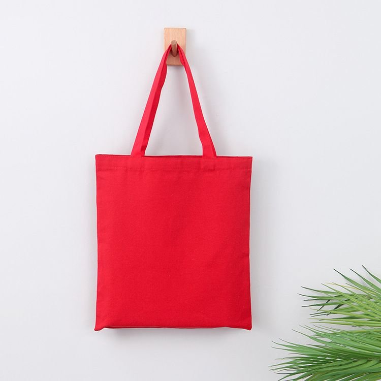 Women Simple Solid Color Canvas Shopping Bag