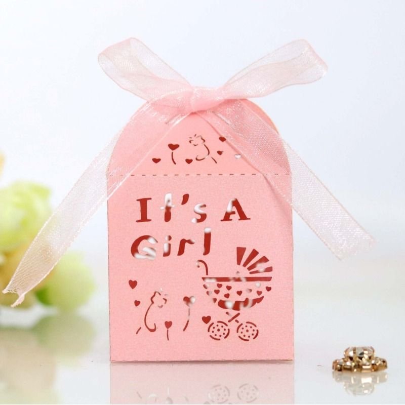 Simple Creative Wedding Party Laser Hollow Baby Car Chocolate Wedding Candy Packaging Box