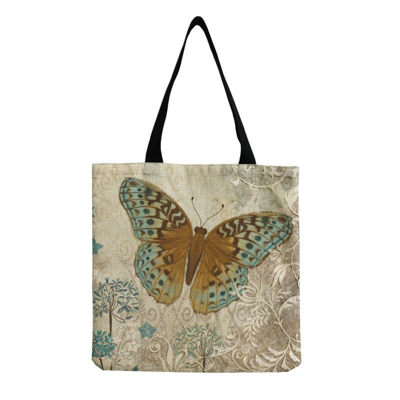 Women'S Multifunctional Large Capacity Butterfly Print Shopping Bag