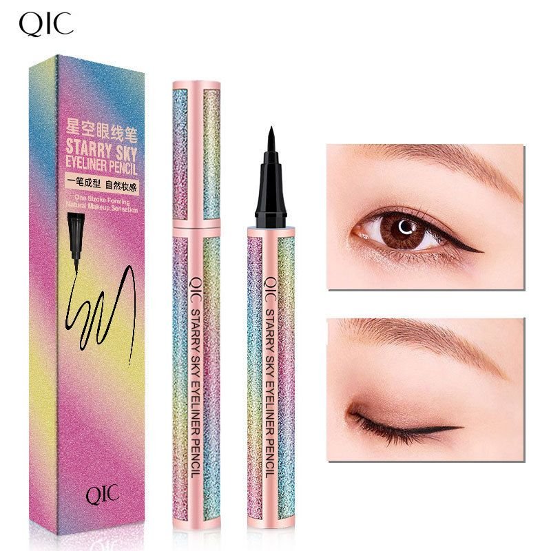 Qic Star Glitter Eyeliner Waterproof Oil-Proof Sweat-Proof Eyeliner Beauty Makeup