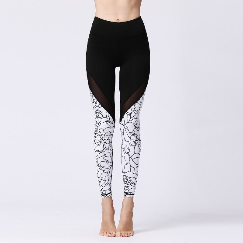 Women Casual High Waist Floral Printed Yoga Leggings