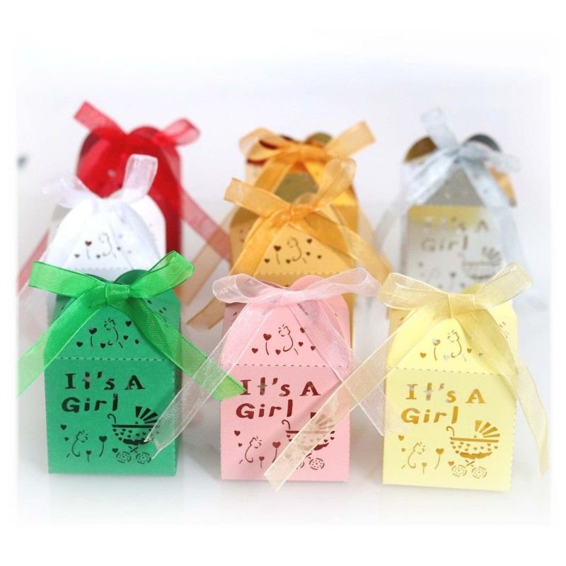 Simple Creative Wedding Party Laser Hollow Baby Car Chocolate Wedding Candy Packaging Box