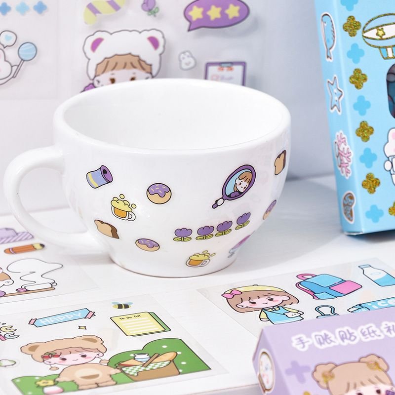 Cartoon Cute Pet Waterproof Mug Stickers Hand Account Material Stickers 100-Set