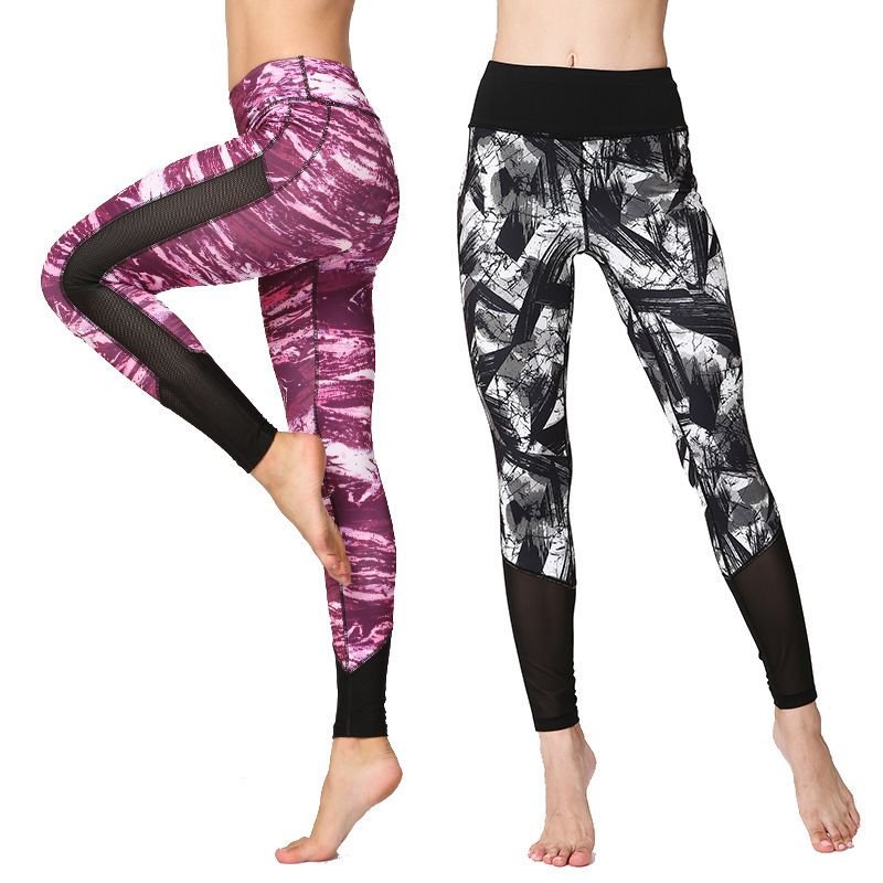 Women Casual High Waist Floral Printed Yoga Leggings