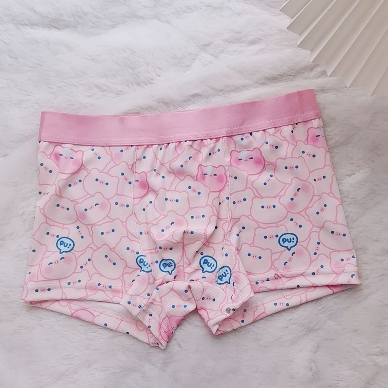 Cartoon Cute Bear Lace Semi-Transparent Couple Underwear