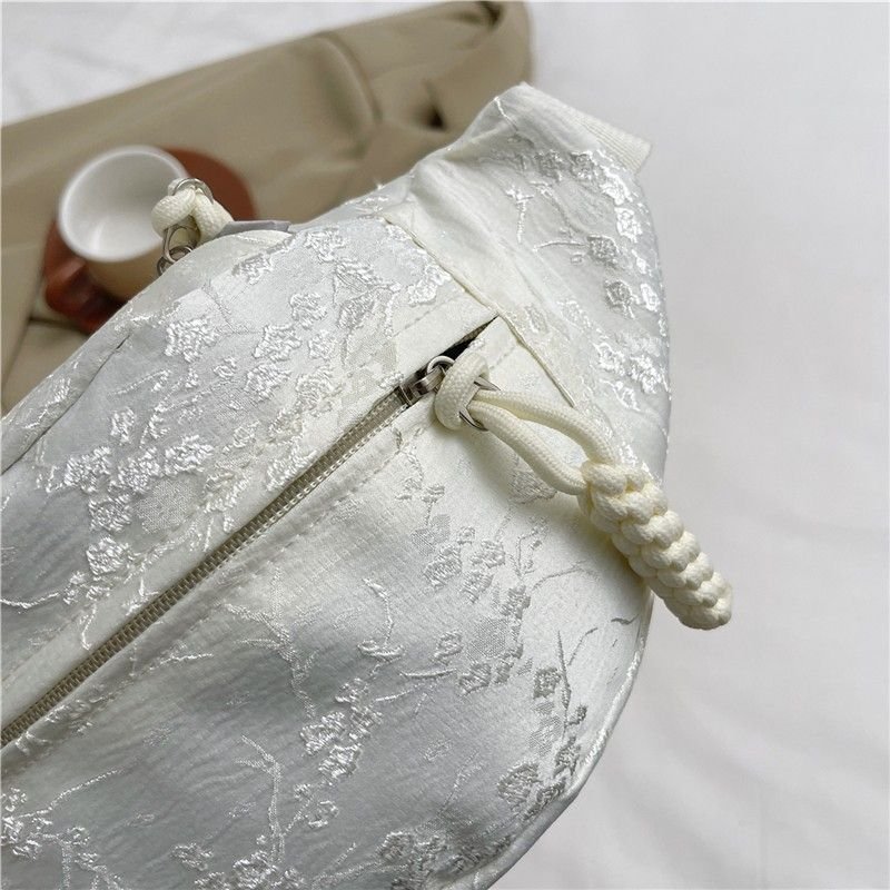 Women Fashion Casual Solid Color Silk Chest Bag