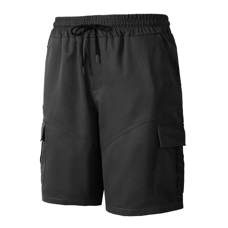 Men Summer Fashion Casual Solid Color Multi-Pocket Loose Cargo Shorts