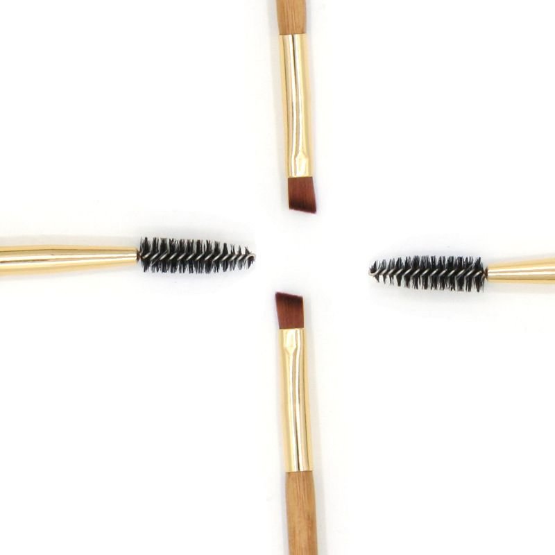 Double-Head Wooden Handle Eyelash Lip Brush