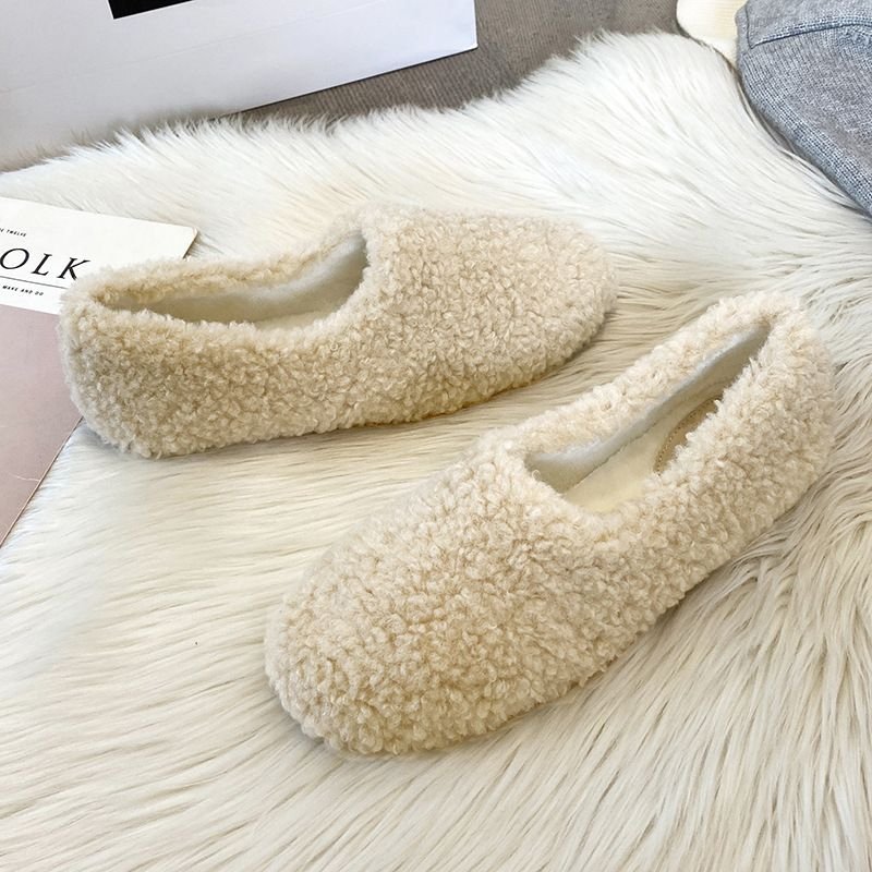 Winter Fashion Solid Color Plush Flat Loafers