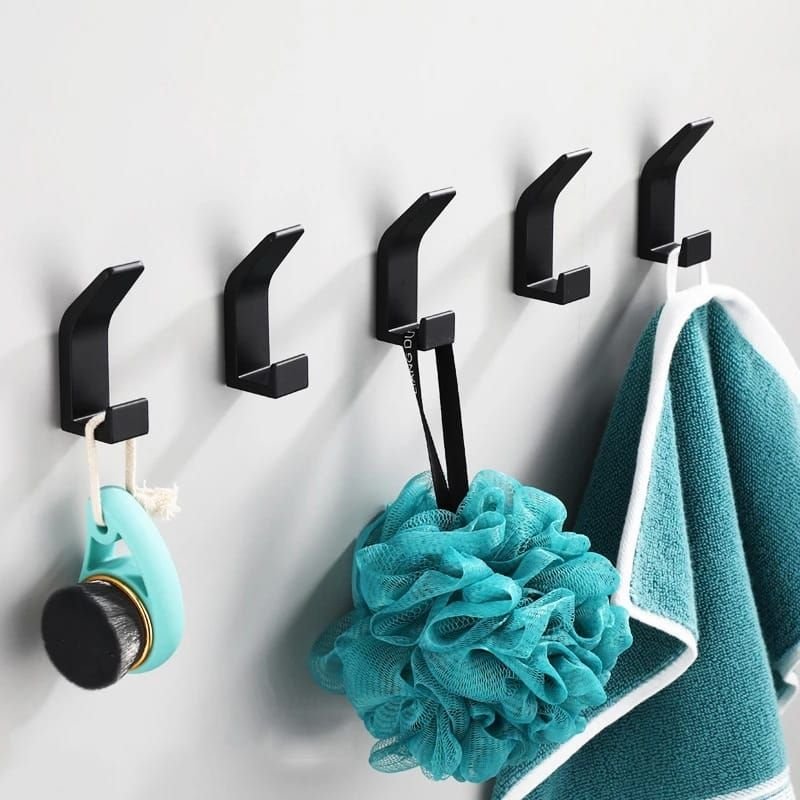 Bathroom Minimalist Solid Color Space Aluminum Towel Storage Hook