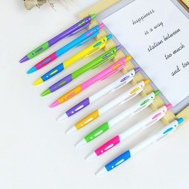 Simple Candy Color Push Ballpoint Pen Student Stationery