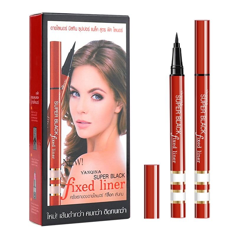 Silver Tube Red Tube Waterproof Anti-Sweat Anti-Oil Non-Blooming Eyeliner Pen