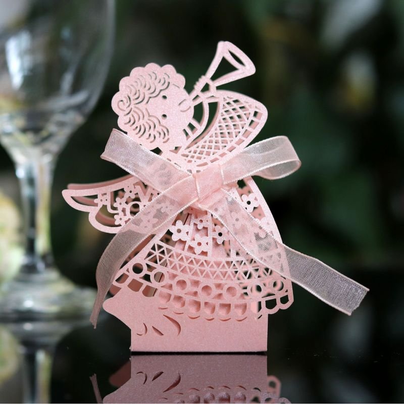 Simple Creative Laser Hollow Three-Dimensional Girl Wedding Party L Chocolate Candy Packaging Box