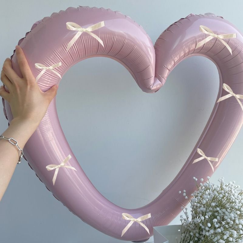 40 Inch Valentine'S Day Bow Heart Hollow Aluminum Film Balloon Decoration