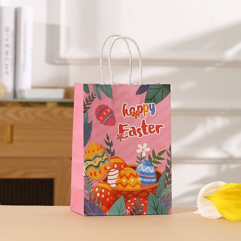 Easter Printed Kraft Paper Children'S Gift Tote Gift Bag