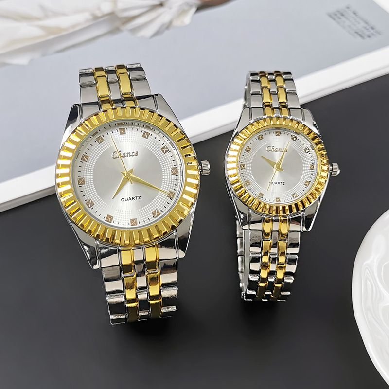 Simple Fashion Sun Pattern Quartz Alloy Steel With Couple Handle