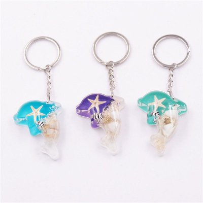 Women Fashion Creative Luminous Stone Starfish Key Chain Pendant 6-Bag