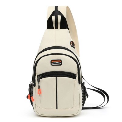 Casual Color Blocking Men Women Zipper Outdoor Travel Chest Bag Backpack