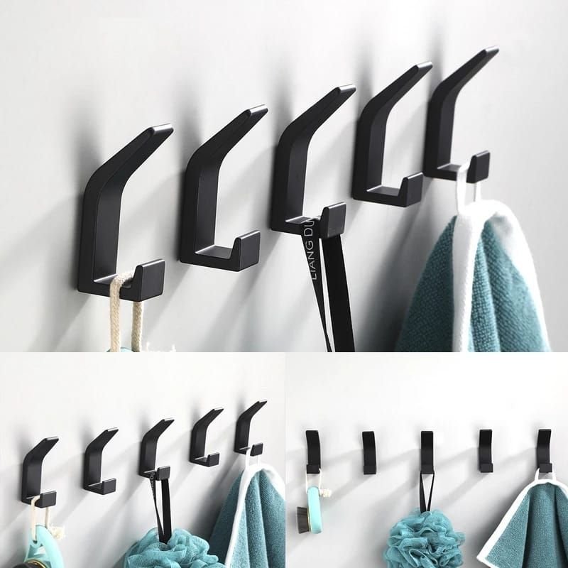 Bathroom Minimalist Solid Color Space Aluminum Towel Storage Hook