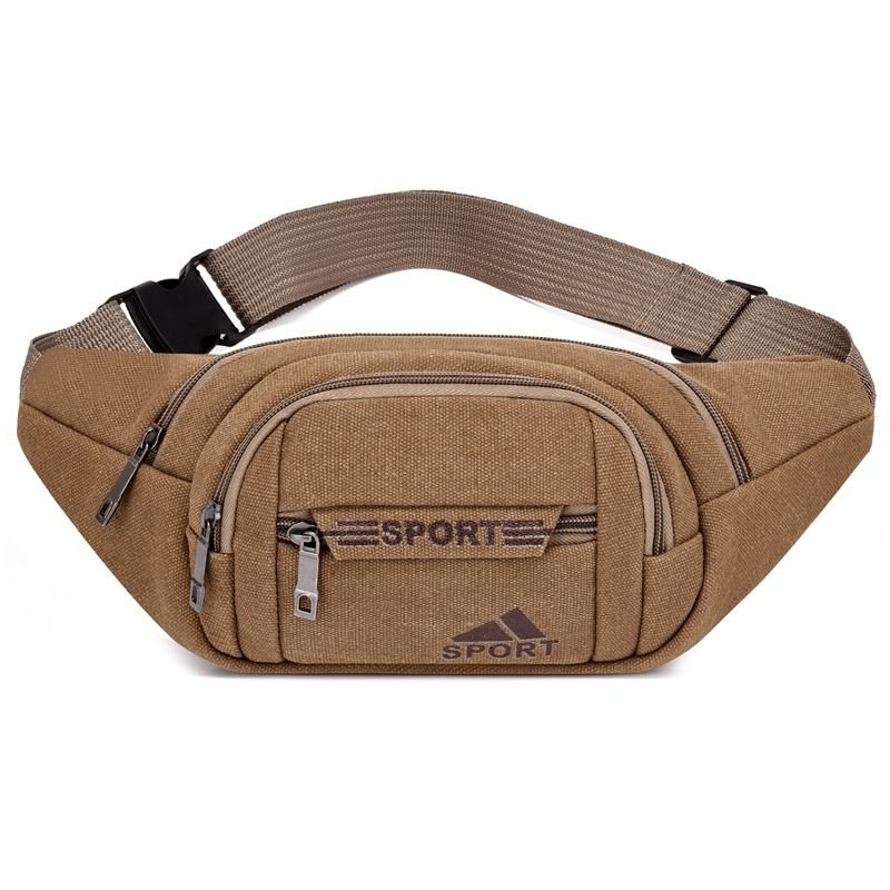 Unisex Sporty Multi Pocket Design Solid Color Large Capacity Waist Chest Bag