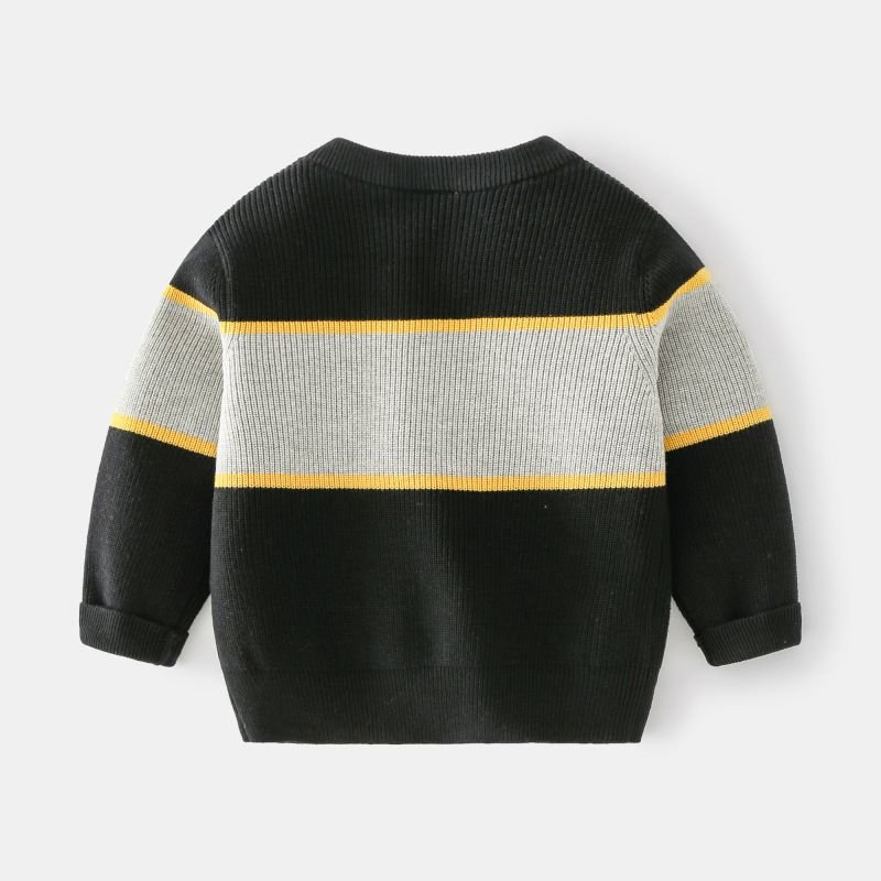 Kids Toddler Boys Fall Winter Casual Cute Color Matching Long Sleeve Knitwear Sweater