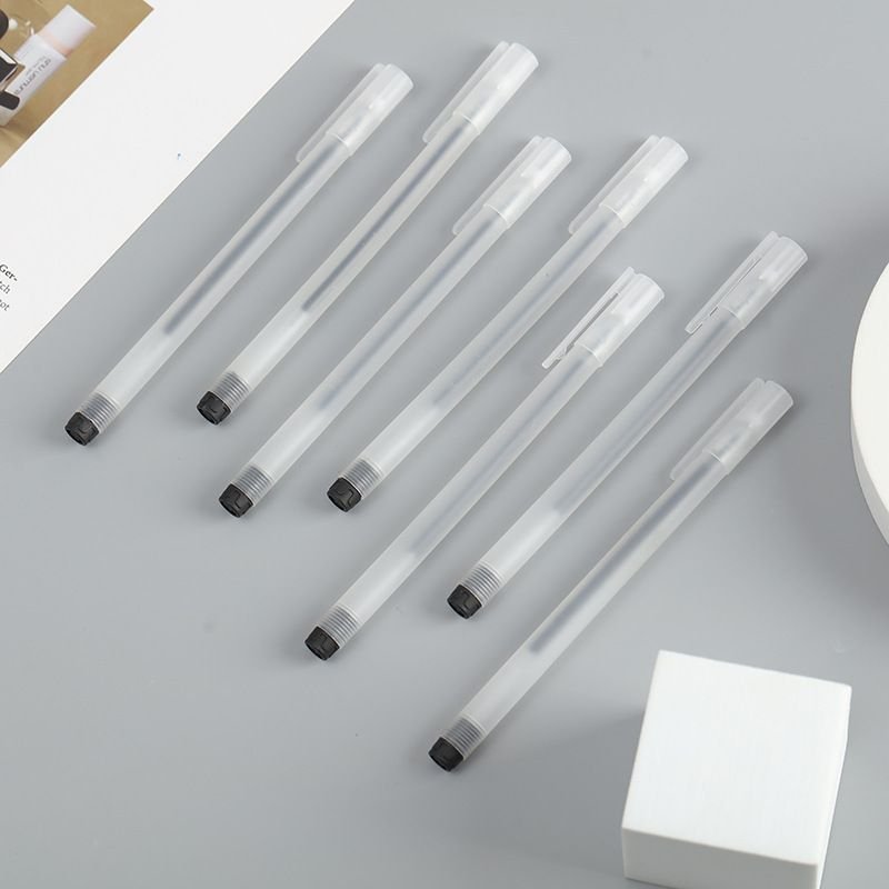 Transparent Frosted Rod Carbon Pen Small White Rod Neutral Pen