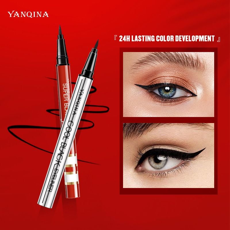 Silver Tube Red Tube Waterproof Anti-Sweat Anti-Oil Non-Blooming Eyeliner Pen