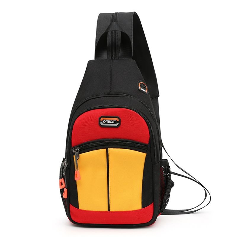 Casual Color Blocking Men Women Zipper Outdoor Travel Chest Bag Backpack