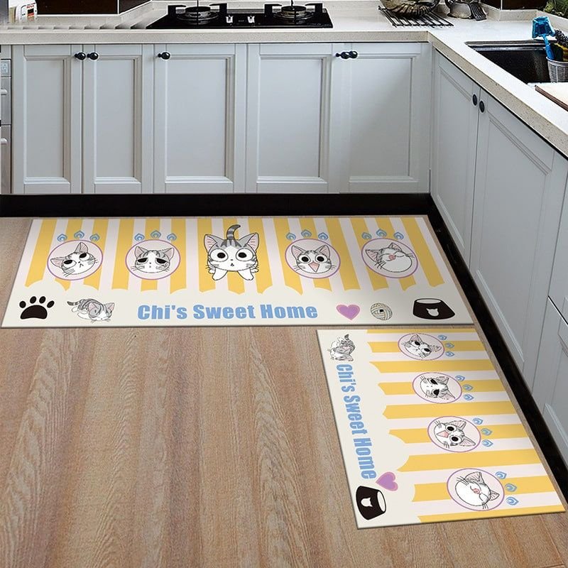 Simple Graphic Printed Door Mat Two-piece Set