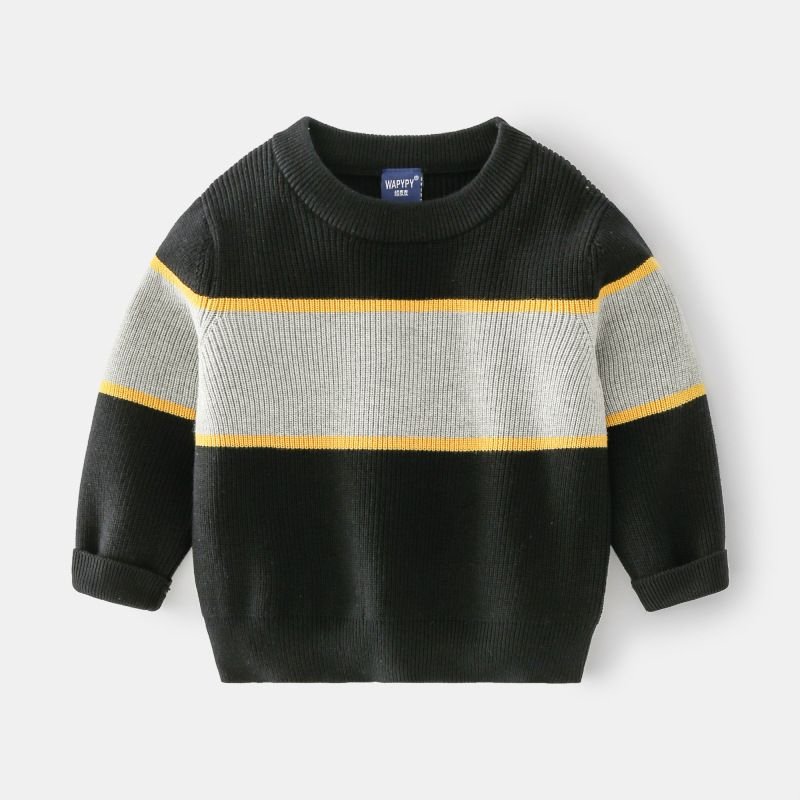 Kids Toddler Boys Fall Winter Casual Cute Color Matching Long Sleeve Knitwear Sweater