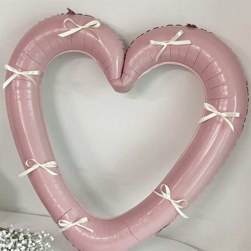 40 Inch Valentine'S Day Bow Heart Hollow Aluminum Film Balloon Decoration