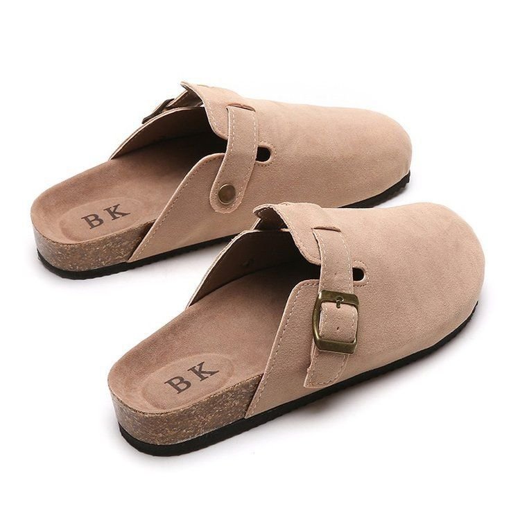 Size:4.5-12 Women Fashion Color Blocking Round-toe Mules