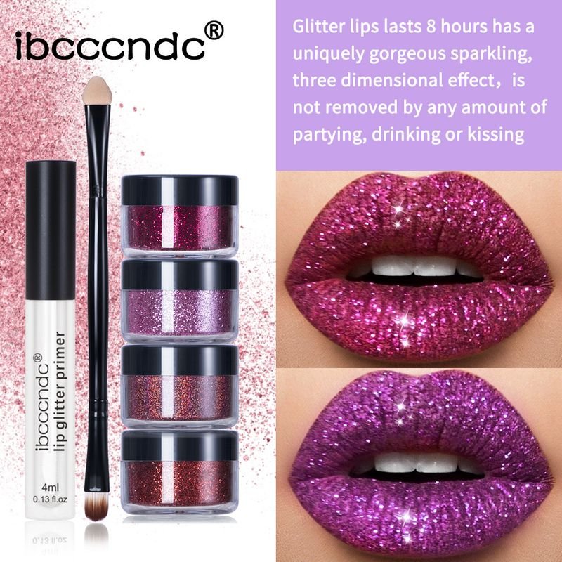 Lakerain Women Simple Colorful Glitter Lip Gloss Set