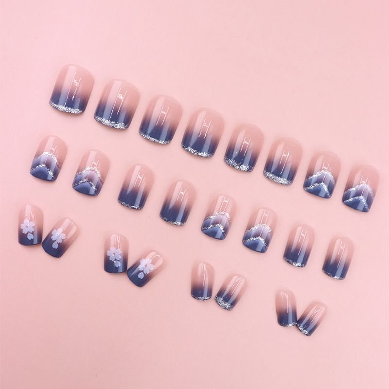 Clear And Simple Style Blue Simi Small Flower Removable Nail Art