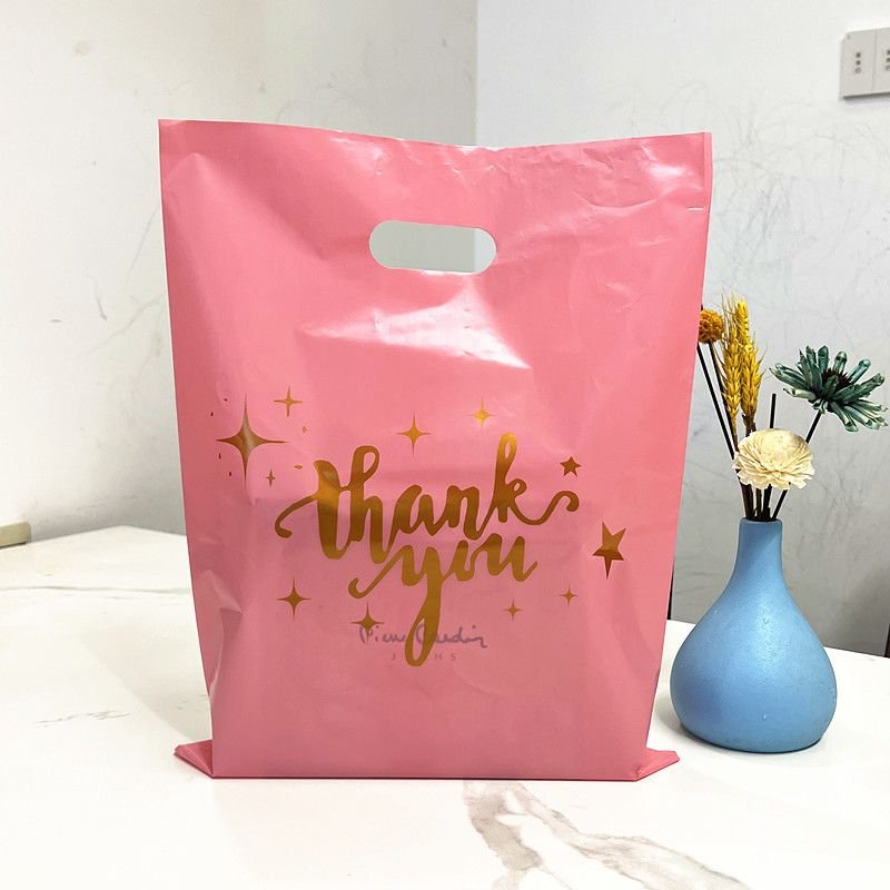 Thankyou Plastic Handbag Clothing Packaging Gift Bag 100/Set