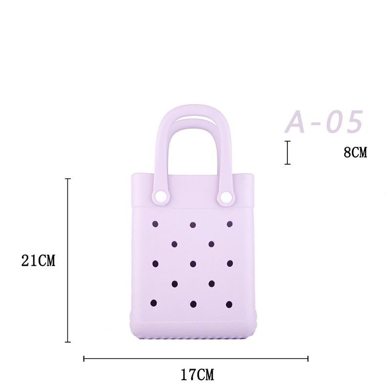 Fashion Solid Color EVA Mini Hole Tote Bag