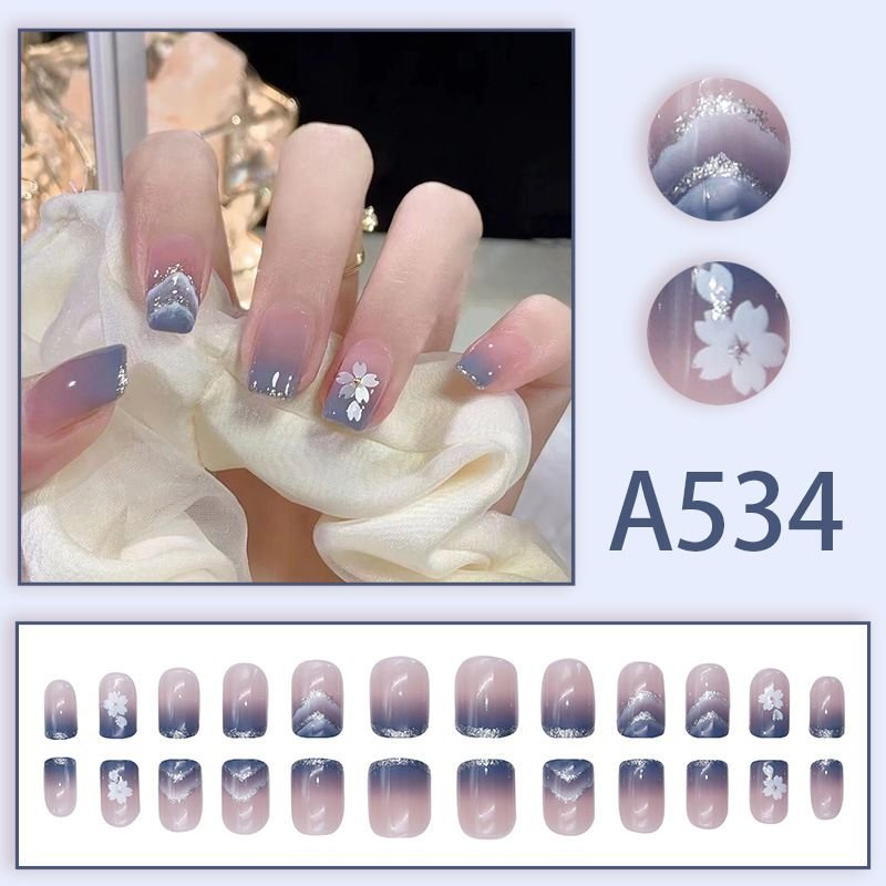 Clear And Simple Style Blue Simi Small Flower Removable Nail Art