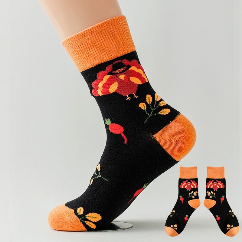 Thanksgiving Couple Printed Socks