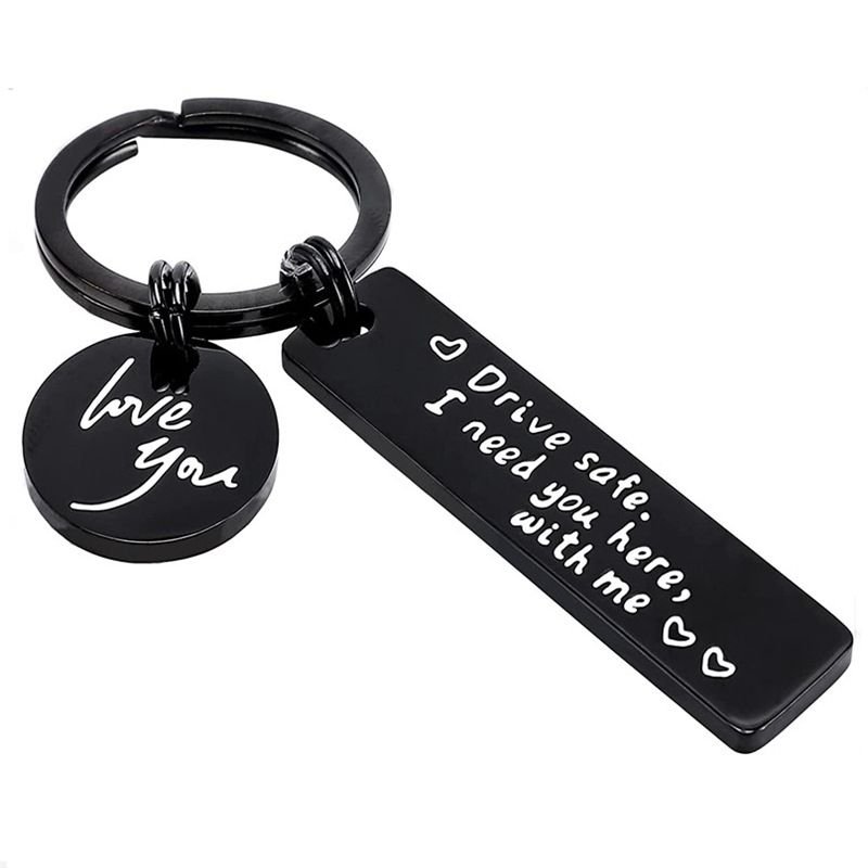 Simple Letter Stainless Steel Keychain