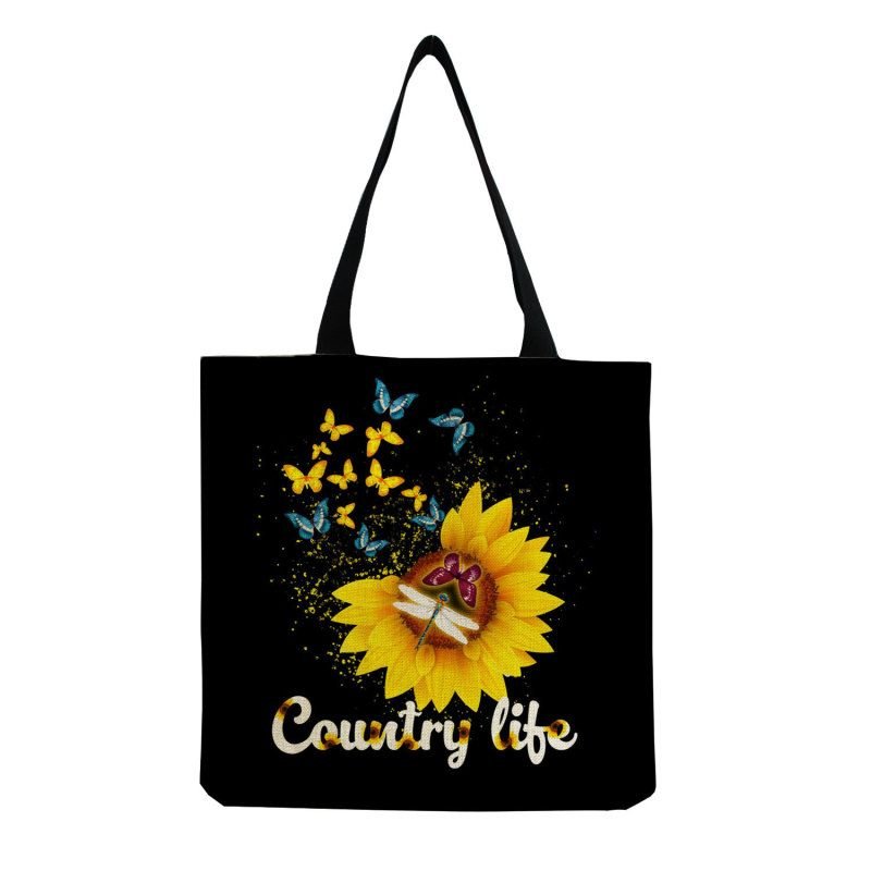 Women'S Multifunctional Large Capacity Butterfly Print Shopping Bag