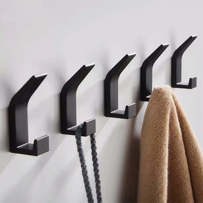 Bathroom Minimalist Solid Color Space Aluminum Towel Storage Hook