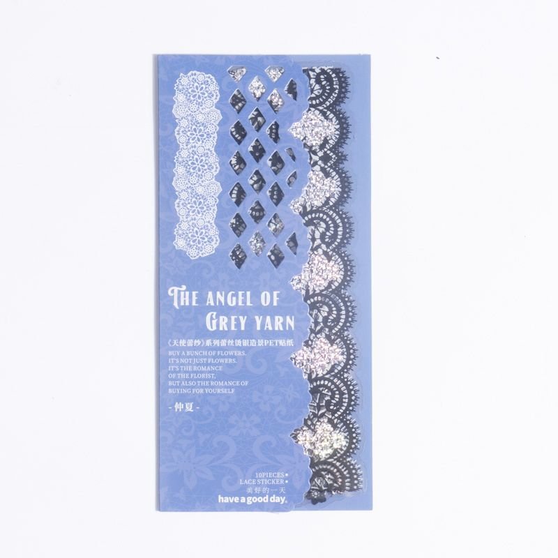 Simple Angel Lace Series Hot Silver Pocket Decorative Material Sticker