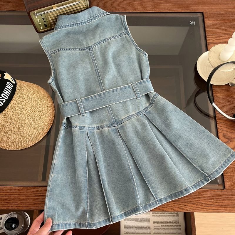 Children Fashion Girl Sleeveless Denim Dress