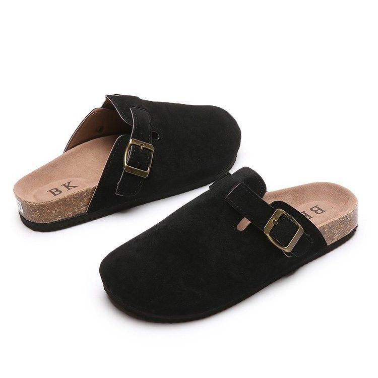 Size:4.5-12 Women Fashion Color Blocking Round-toe Mules