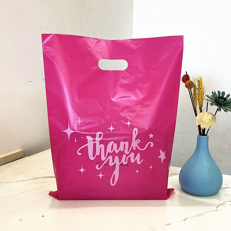 Thankyou Plastic Handbag Clothing Packaging Gift Bag 100/Set